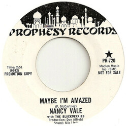 Nancy Vale Maybe I'm Amazed USED VINYL 7INCH 45 RPM PROMO