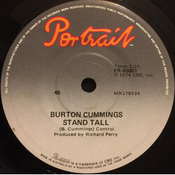 Burton Cummings Stand Tall / Burch Magic USED VINYL 7INCH 45 RPM SINGLE