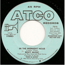 Roxy Music In The Midnight Hour Vinyl 7" USED
