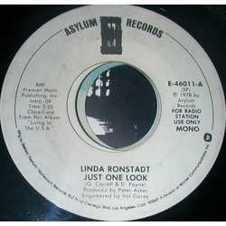 Linda Ronstadt Just One Look Vinyl 7" USED