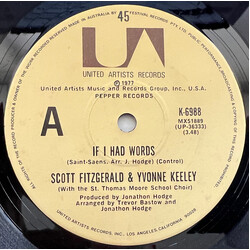 Scott Fitzgerald / Yvonne Keeley If I Had Words USED VINYL 7INCH SINGLE 45 RPM