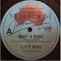 City Boy What A Night USED VINYL 7INCH SINGLE