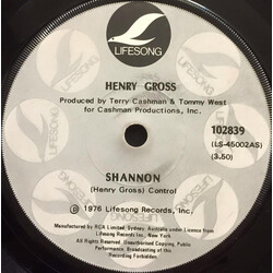 Henry Gross Shannon USED VINYL 7INCH 45 RPM SINGLE