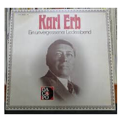 Karl Erb Ein Unvergessener Liederabend Vinyl LP USED