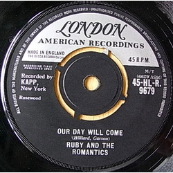 Ruby And The Romantics Our Day Will Come Vinyl 7" USED