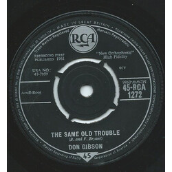 Don Gibson The Same Old Trouble USED VINYL 7INCH SINGLE