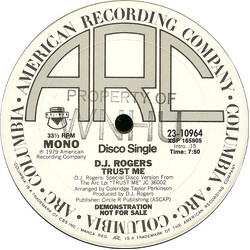 D. J. Rogers Trust Me USED VINYL 12INCH 33 S RPM PROMO