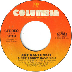 Art Garfunkel Since I Don't Have You VINYL 7" USED