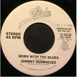 Johnny Rodriguez (4) Born With The Blues USED VINYL 7INCH 45 RPM PROMO