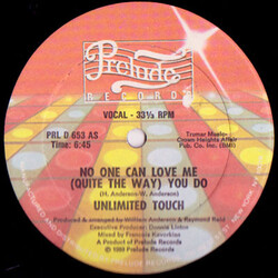 Unlimited Touch No One Can Love Me (Quite The Way You Do) USED VINYL 12INCH