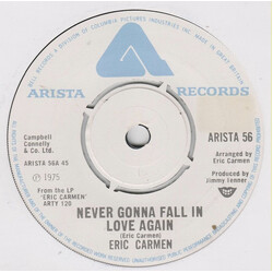 Eric Carmen Never Gonna Fall In Love Again USED VINYL 7INCH SINGLE 45 RPM
