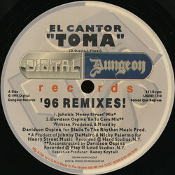 El Cantor Toma '96 Remixes! USED VINYL 12INCH 33 S RPM