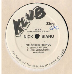 Nicky Siano I'm Looking For You USED VINYL 12INCH PROMO 33 S RPM