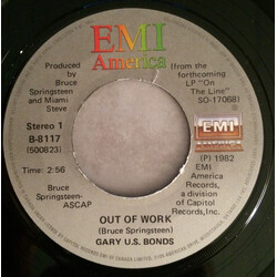 Gary U.S. Bonds Out Of Work USED VINYL 7INCH 45 RPM SINGLE STEREO
