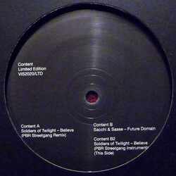 Soldiers Of Twilight / Sacchi & Sasse Believe / Future Domain USED VINYL 12INCH LIMITED EDITION