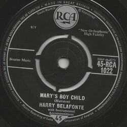 Harry Belafonte Mary's Boy Child USED VINYL 7INCH SINGLE