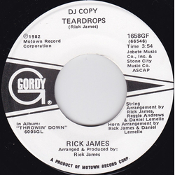 Rick James Teardrops Vinyl 7" USED