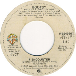 Bootsy Collins F-Encounter VINYL 7" USED