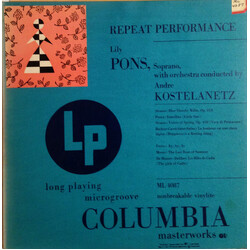 Lily Pons / André Kostelanetz And His Orchestra Repeat Performance Vinyl LP USED