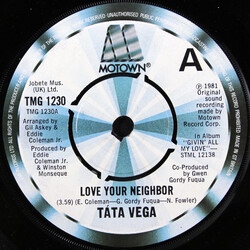 Tata Vega Love Your Neighbor USED VINYL 7INCH 45 RPM SINGLE