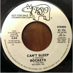 The Rockets (5) Can't Sleep Vinyl 7" USED