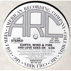 Earth, Wind & Fire And Love Goes On USED VINYL 12INCH PROMO 33 S RPM