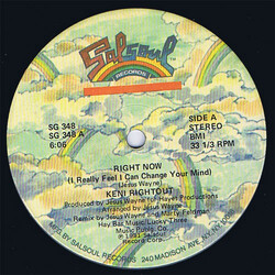 Keni Rightout Right Now (I Really Feel I Can Change Your Mind) USED VINYL 12INCH 33 S RPM SINGLE STEREO