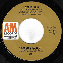 Claudine Longet Love Is Blue = L'amour Est Bleu / Think Of Rain USED VINYL 7INCH 45 RPM SINGLE STYRENE