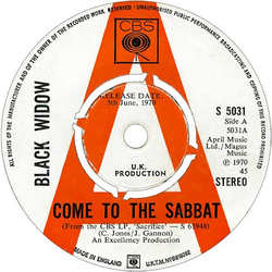 Black Widow (5) Come To The Sabbat Vinyl 7" USED