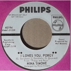 Nina Simone I Loves You, Porgy USED VINYL 7INCH 45 RPM SINGLE PROMO