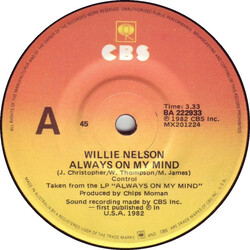 Willie Nelson Always On My Mind USED VINYL 7INCH 45 RPM SINGLE
