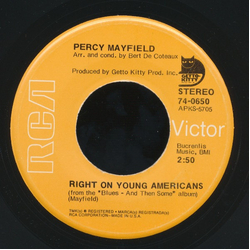 Percy Mayfield Right On Young Americans / The Devil Made Me Do It Vinyl 7" USED