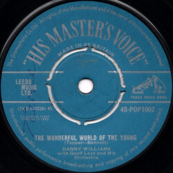 Danny Williams / Geoff Love & His Orchestra The Wonderful World Of The Young USED VINYL 7INCH 45 RPM SINGLE
