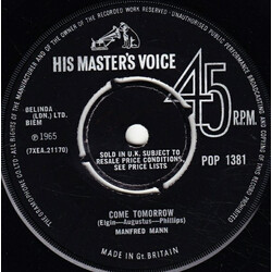 Manfred Mann Come Tomorrow USED VINYL 7INCH SINGLE 45 RPM