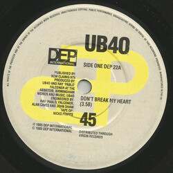 UB40 Don't Break My Heart USED VINYL 7INCH 45 RPM SINGLE