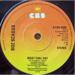 Boz Scaggs What Can I Say Vinyl 7" USED