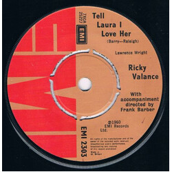 Ricky Valance Tell Laura I Love Her USED VINYL 7INCH 45 RPM SINGLE REISSUE