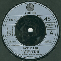 Status Quo Rock N' Roll USED VINYL 7INCH 33 S RPM 45 RPM SINGLE