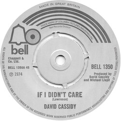 David Cassidy If I Didn't Care USED VINYL 7INCH 45 RPM