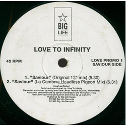 Love To Infinity Saviour USED VINYL 12INCH 45 RPM PROMO