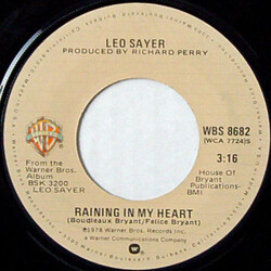 Leo Sayer Raining In My Heart / No Looking Back USED VINYL 7INCH 45 RPM