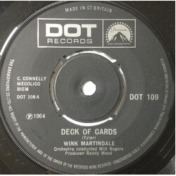 Wink Martindale Deck Of Cards USED VINYL 7INCH 45 RPM SINGLE