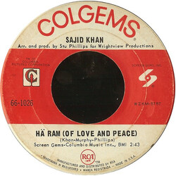 Sajid Khan Hä Ram (Of Love And Peace) / Getting To Know You USED VINYL 7INCH SINGLE