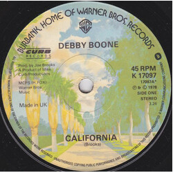 Debby Boone California USED VINYL 7INCH 45 RPM STEREO SINGLE