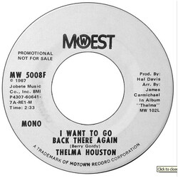 Thelma Houston I Want To Go Back There Again USED VINYL 7INCH 45 RPM SINGLE PROMO STEREO MONO
