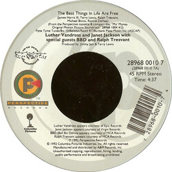 Luther Vandross / Janet Jackson The Best Things In Life Are Free USED VINYL 7INCH SINGLE 45 RPM