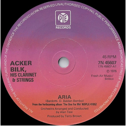 Acker Bilk His Clarinet And Strings Aria Vinyl 7" USED