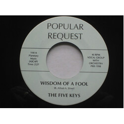 The Five Keys Wisdom Of A Fool / I Dreamt I Dwelt In Heaven USED VINYL 7INCH 45 RPM