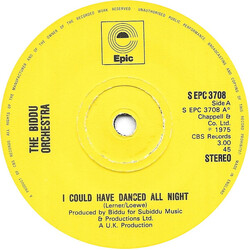 Biddu Orchestra I Could Have Danced All Night USED VINYL 7INCH 45 RPM