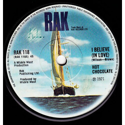 Hot Chocolate I Believe (In Love) USED VINYL 7INCH 45 RPM SINGLE